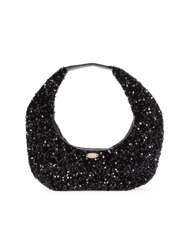 8 OTHER REASONS Sparkle Sequin Half Moon Top Handle Bag